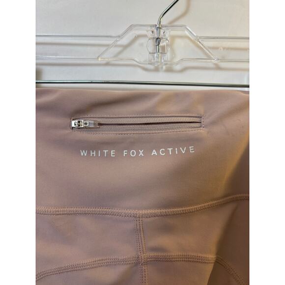 White Fox Active Women’s X-Small High Rise Compression Leggings Pink Nude $49 - Picture 4 of 5